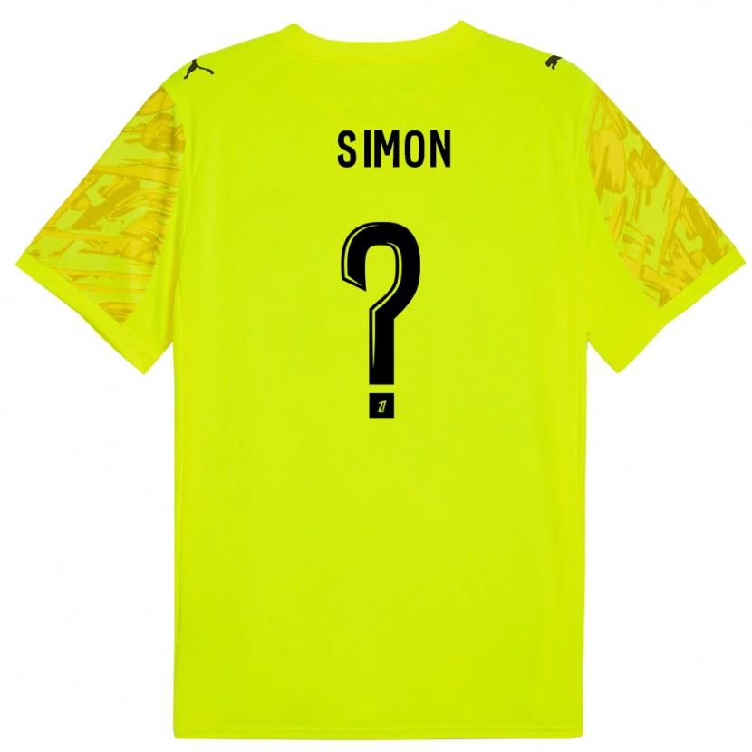 Danxen Niño Camiseta Jules Simon #0 Verde Fluorescente Amarillo Portero Equipación 2025/26 La Camisa