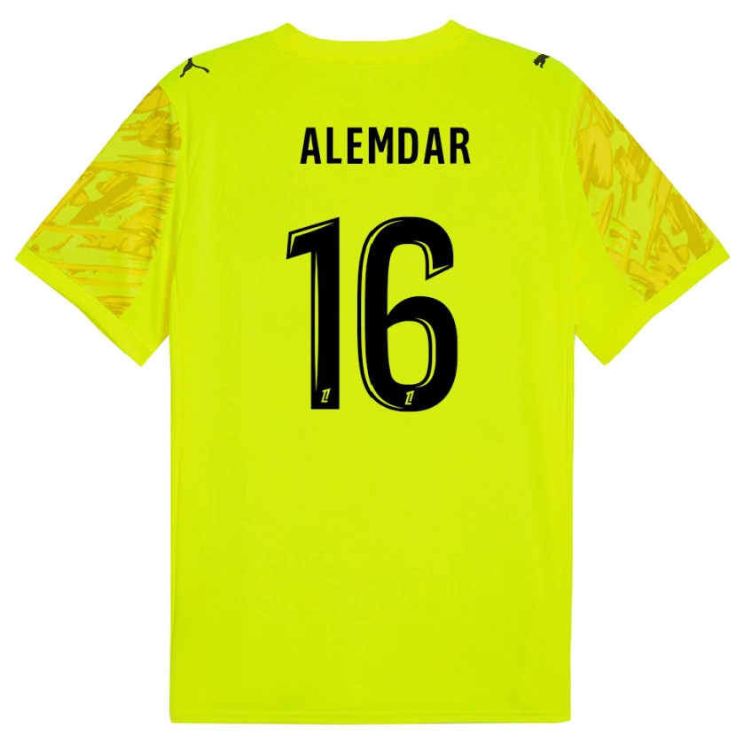 Danxen Niño Camiseta Doğan Alemdar #16 Verde Fluorescente Amarillo Portero Equipación 2025/26 La Camisa