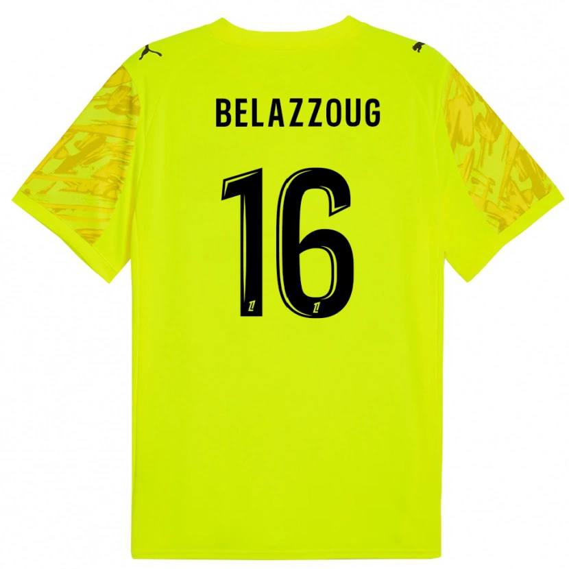 Danxen Niño Camiseta Kilian Belazzoug #16 Verde Fluorescente Amarillo Portero Equipación 2025/26 La Camisa