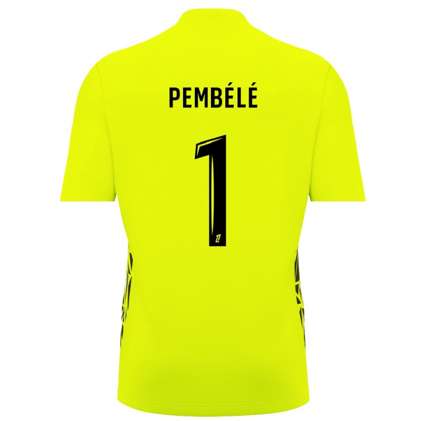 Danxen Niño Camiseta Willange Pembélé #1 Verde Fluorescente Portero Equipación 2025/26 La Camisa