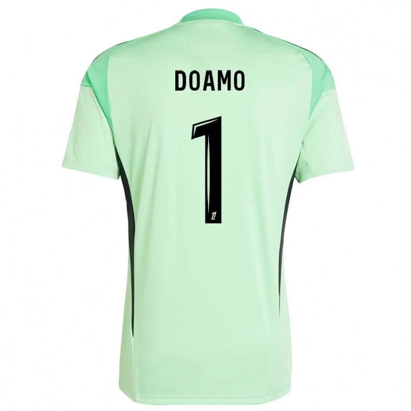Danxen Niño Camiseta Isaac Doamo #1 Verde Claro Negro Portero Equipación 2025/26 La Camisa