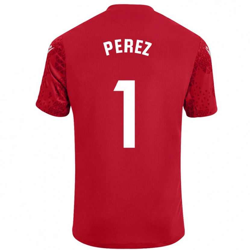 Danxen Niño Camiseta Fer Pérez #1 Rojo Blanco Portero Equipación 2025/26 La Camisa