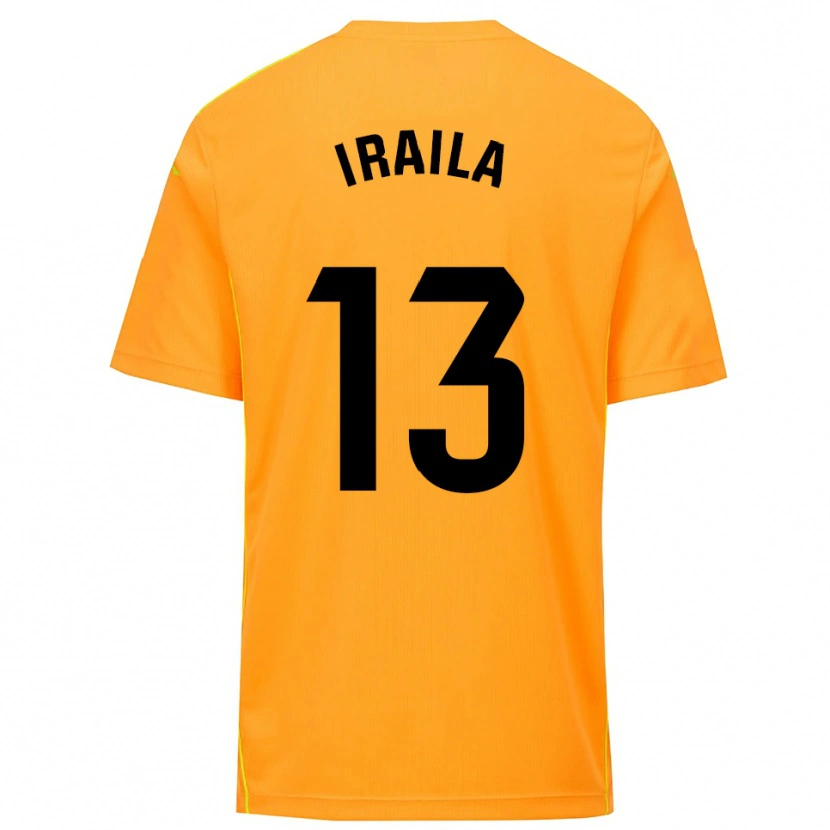 Danxen Niño Camiseta Iraila Rivera Simón #13 Naranja Negro Portero Equipación 2025/26 La Camisa