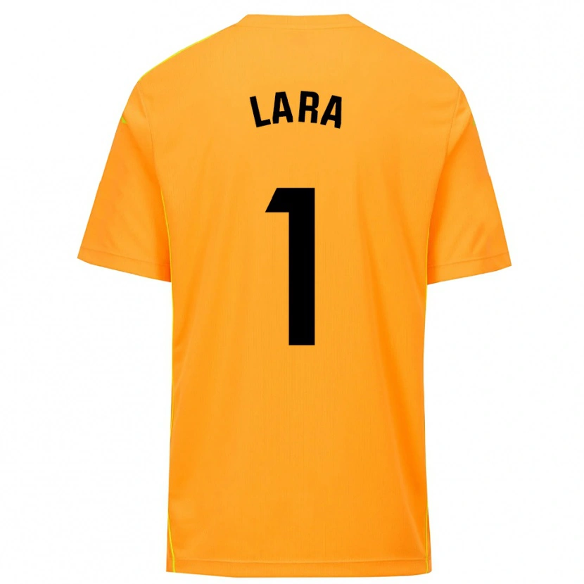 Danxen Niño Camiseta Lara Lara De Las Heras Coello #1 Naranja Negro Portero Equipación 2025/26 La Camisa