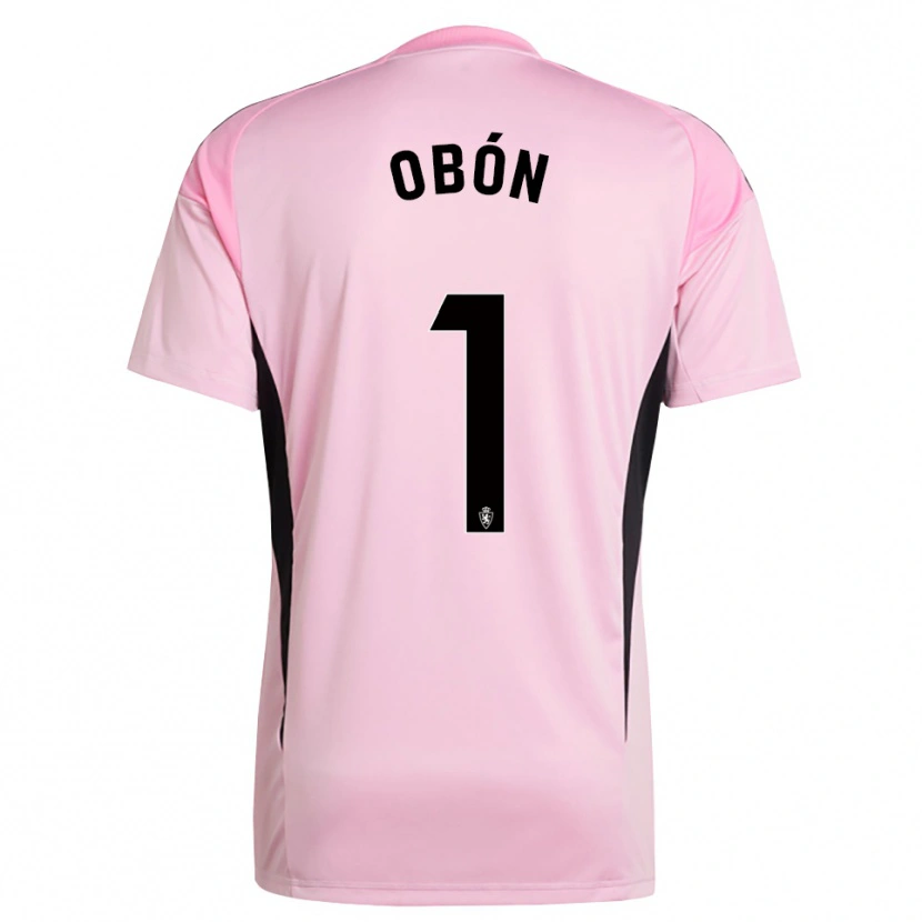 Danxen Niño Camiseta Manuel Obón #1 Rosa Claro Negro Portero Equipación 2025/26 La Camisa