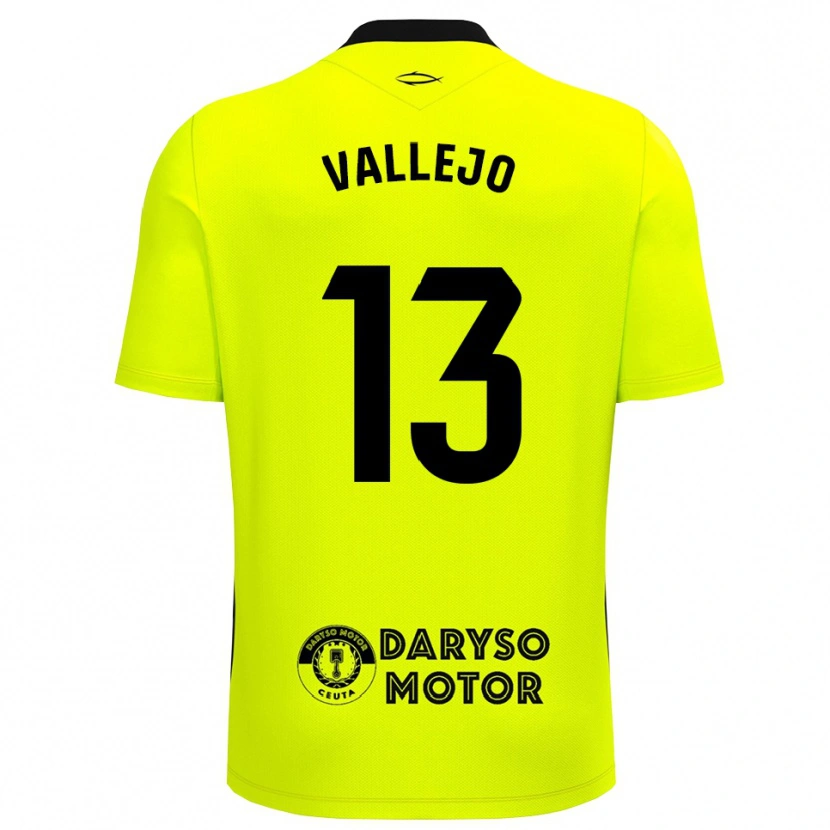 Danxen Niño Camiseta Guillermo Vallejo #13 Negro Verde Amarillo Portero Equipación 2025/26 La Camisa