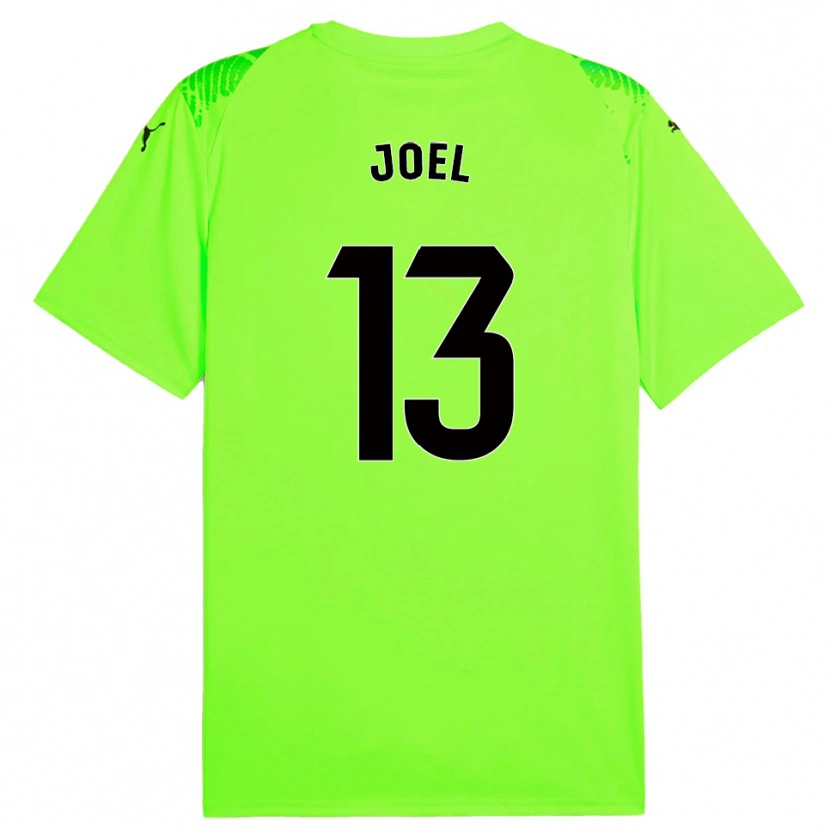 Danxen Niño Camiseta Christian Joel #13 Verde Césped Portero Equipación 2025/26 La Camisa