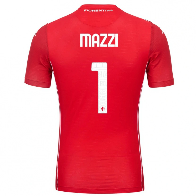 Danxen Niño Camiseta Tommaso Mazzi #1 Rojo Blanco Portero Equipación 2025/26 La Camisa