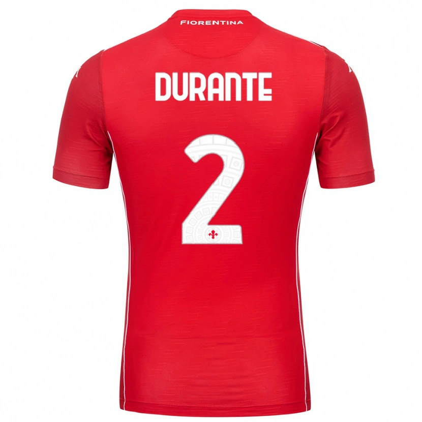 Danxen Niño Camiseta Francesca Durante #2 Rojo Blanco Portero Equipación 2025/26 La Camisa