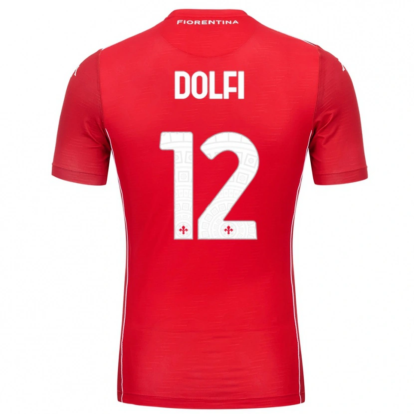 Danxen Niño Camiseta Brando Dolfi #12 Rojo Blanco Portero Equipación 2025/26 La Camisa