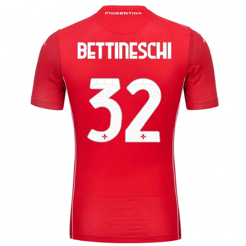 Danxen Niño Camiseta Giorgia Bettineschi #32 Rojo Blanco Portero Equipación 2025/26 La Camisa