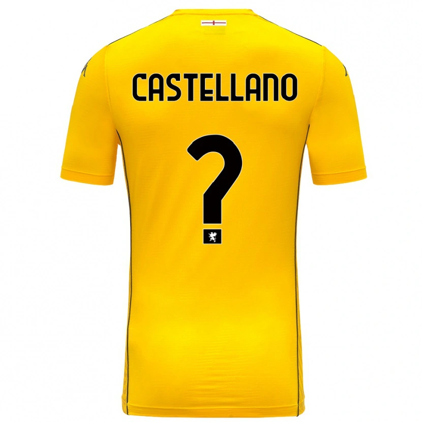 Danxen Niño Camiseta Cristiano Castellano #0 Amarillo Oscuro Negro Portero Equipación 2025/26 La Camisa