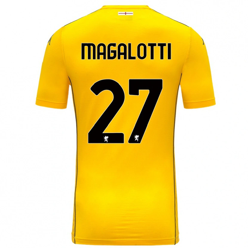 Danxen Niño Camiseta Gabriele Magalotti #27 Amarillo Oscuro Negro Portero Equipación 2025/26 La Camisa