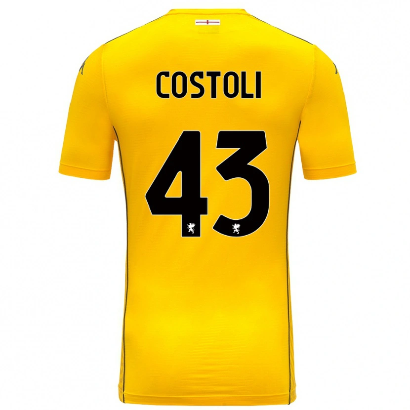 Danxen Niño Camiseta Lorenzo Costoli #43 Amarillo Oscuro Negro Portero Equipación 2025/26 La Camisa