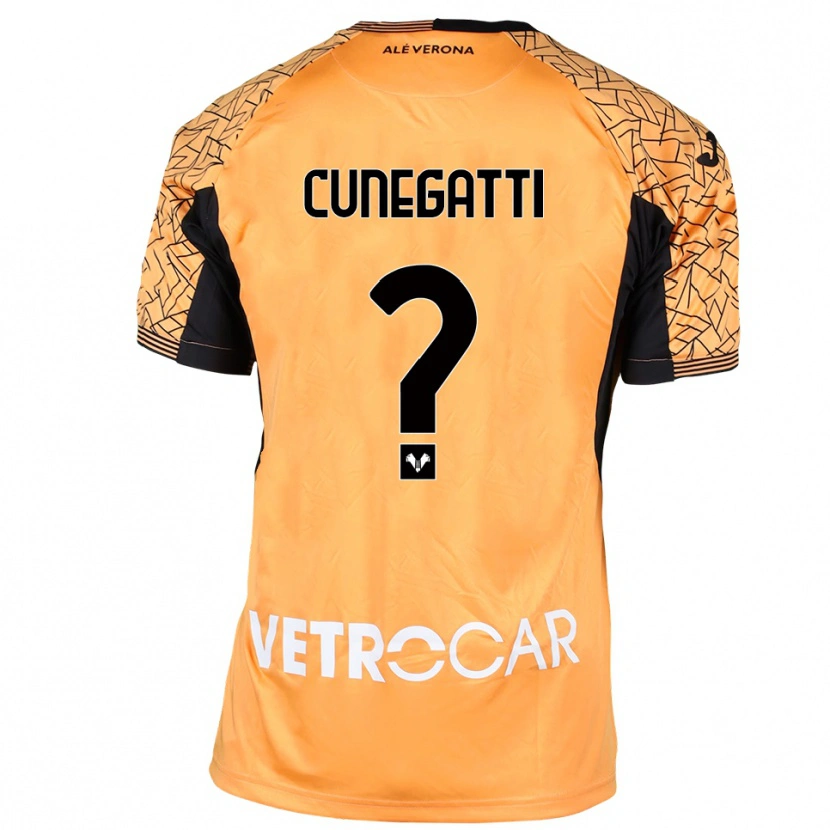 Danxen Niño Camiseta Andrea Cunegatti #0 Naranja Negro Blanco Portero Equipación 2025/26 La Camisa