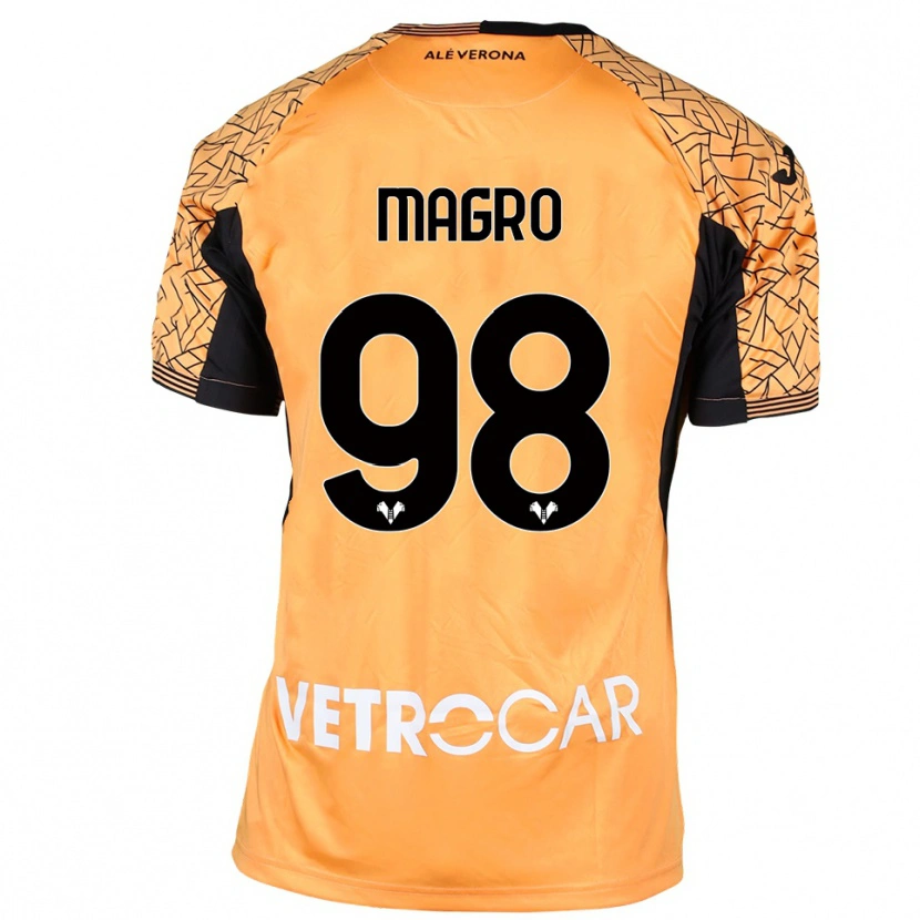 Danxen Niño Camiseta Federico Magro #98 Naranja Negro Blanco Portero Equipación 2025/26 La Camisa