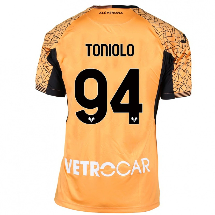 Danxen Niño Camiseta Giacomo Toniolo #94 Naranja Negro Blanco Portero Equipación 2025/26 La Camisa