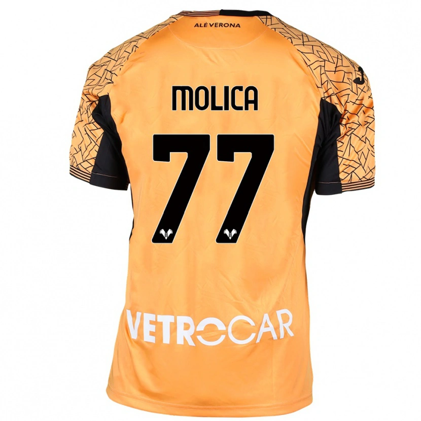 Danxen Niño Camiseta Francesco Molica #77 Naranja Negro Blanco Portero Equipación 2025/26 La Camisa