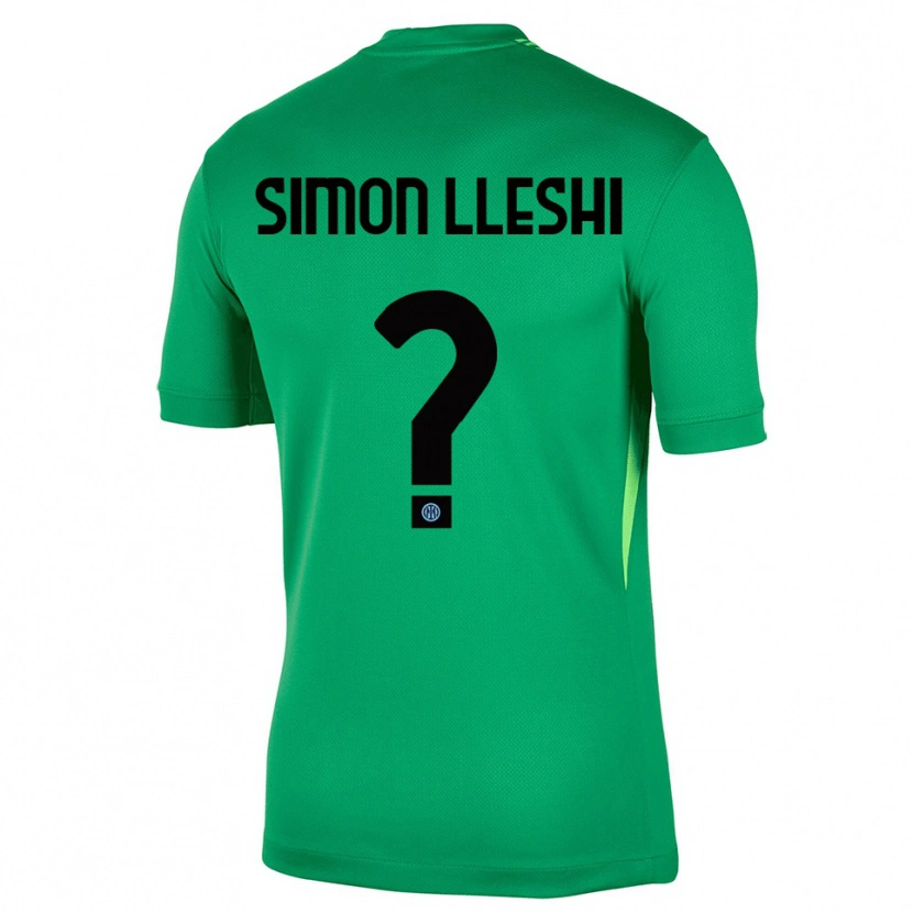 Danxen Niño Camiseta Simon Lleshi #0 Verde Claro Negro Portero Equipación 2025/26 La Camisa