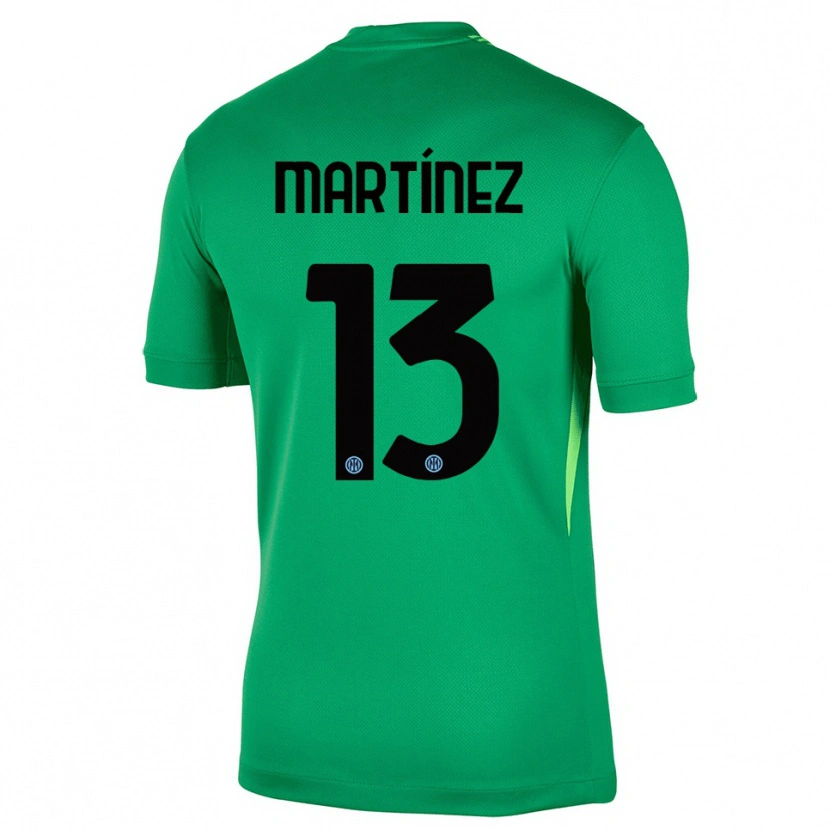 Danxen Niño Camiseta Josep Martínez #13 Verde Claro Negro Portero Equipación 2025/26 La Camisa