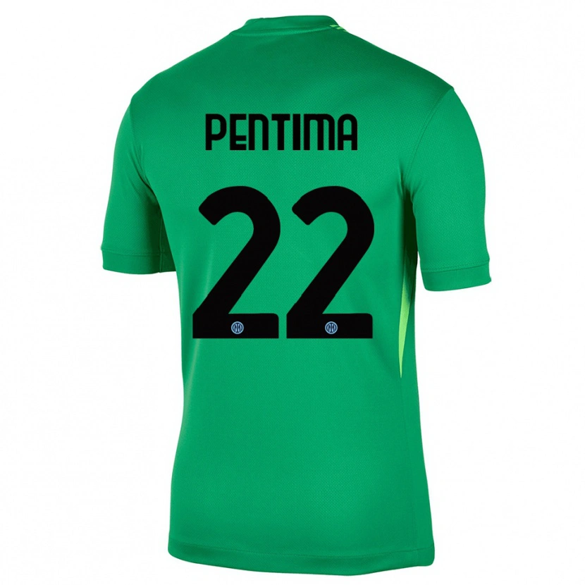 Danxen Niño Camiseta Alessandro Pentima #22 Verde Claro Negro Portero Equipación 2025/26 La Camisa