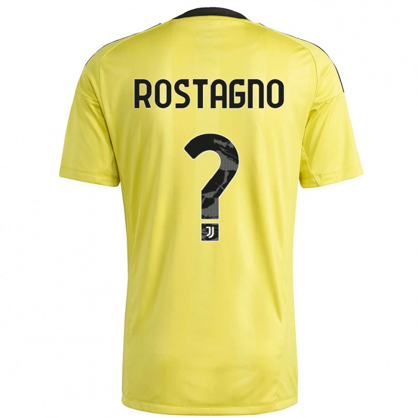 Danxen Niño Camiseta Alberto Rostagno #0 Blanco Amarillo Portero Equipación 2025/26 La Camisa