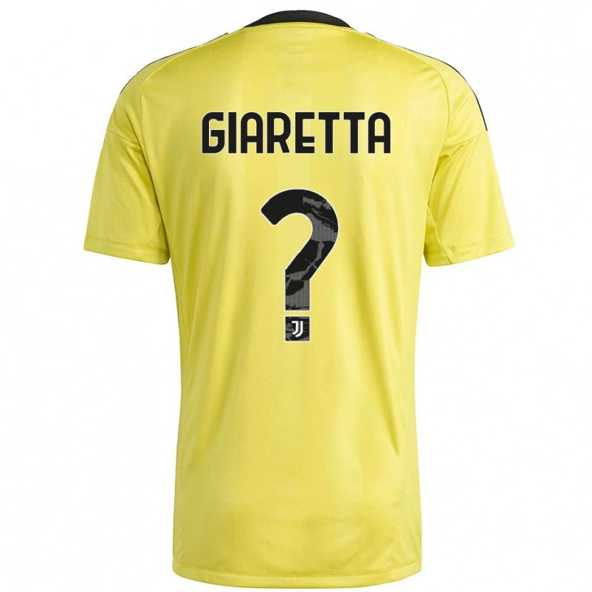 Danxen Niño Camiseta Emanuele Giaretta #0 Blanco Amarillo Portero Equipación 2025/26 La Camisa