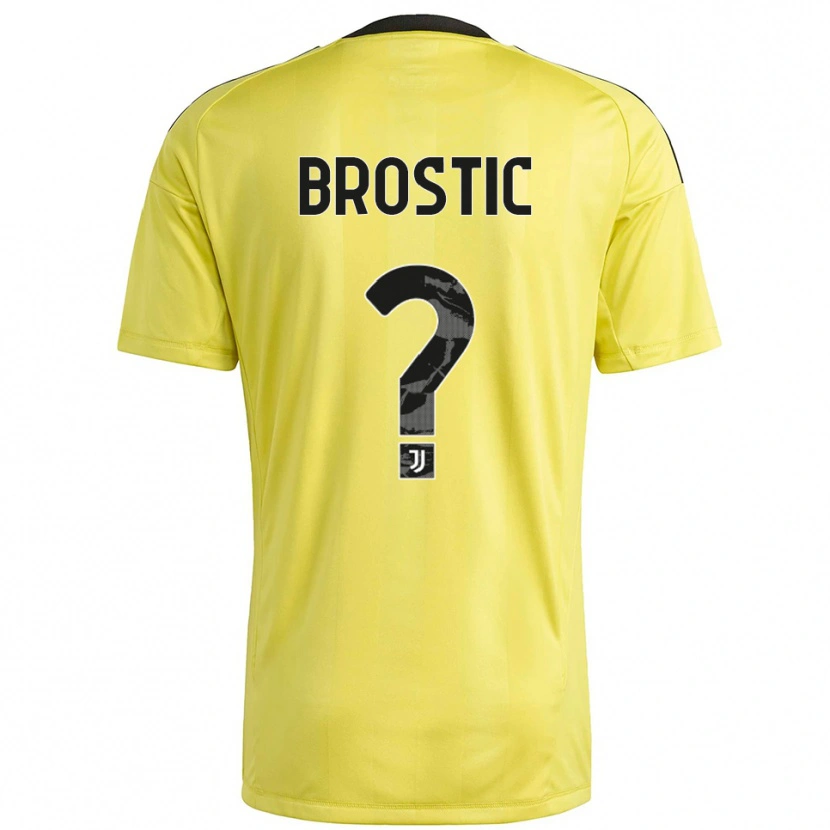Danxen Niño Camiseta Gabriel Brostic #0 Blanco Amarillo Portero Equipación 2025/26 La Camisa