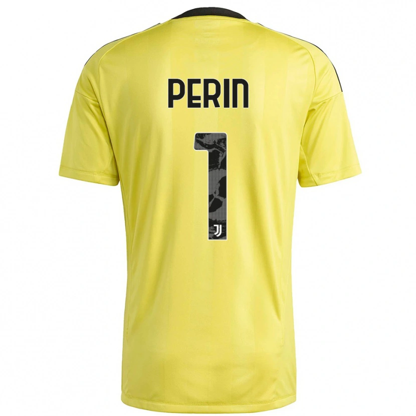 Danxen Niño Camiseta Mattia Perin #1 Blanco Amarillo Portero Equipación 2025/26 La Camisa