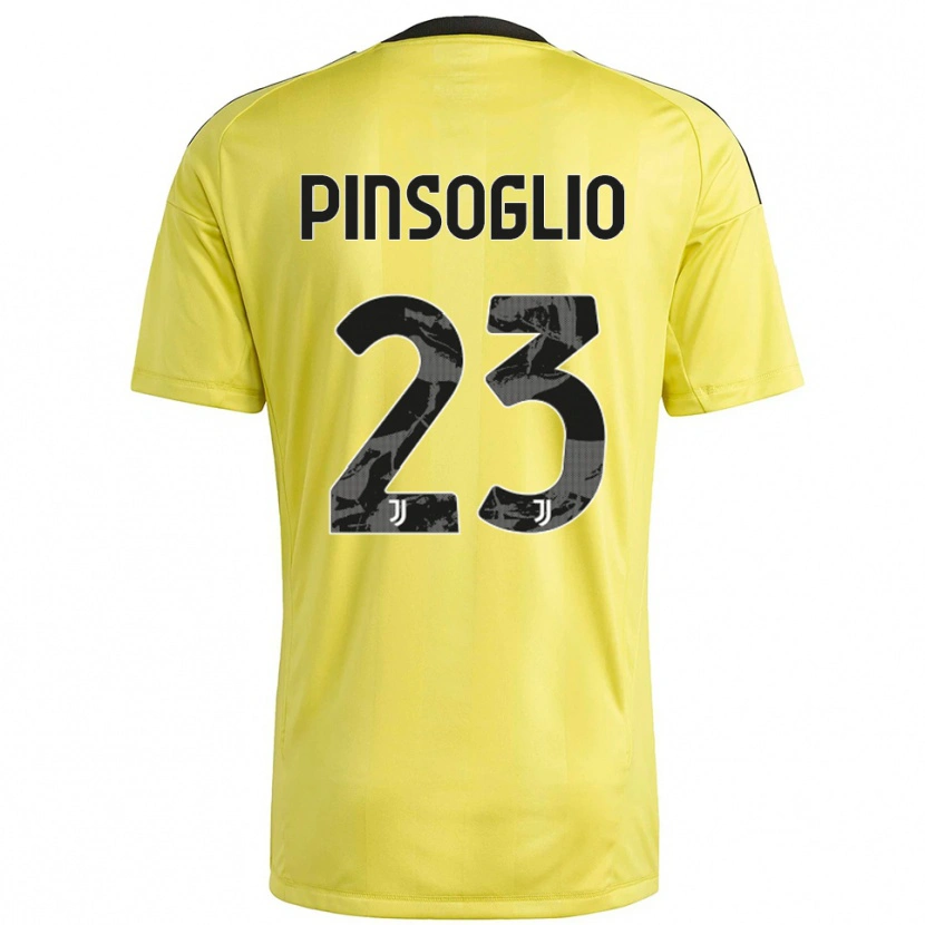 Danxen Niño Camiseta Carlo Pinsoglio #23 Blanco Amarillo Portero Equipación 2025/26 La Camisa