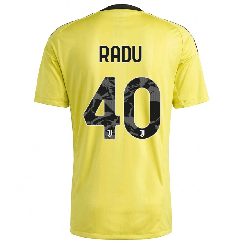 Danxen Niño Camiseta Riccardo Radu #40 Blanco Amarillo Portero Equipación 2025/26 La Camisa