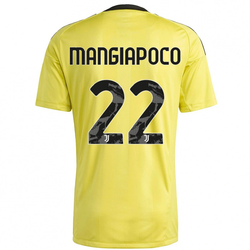 Danxen Niño Camiseta Stefano Mangiapoco #22 Blanco Amarillo Portero Equipación 2025/26 La Camisa