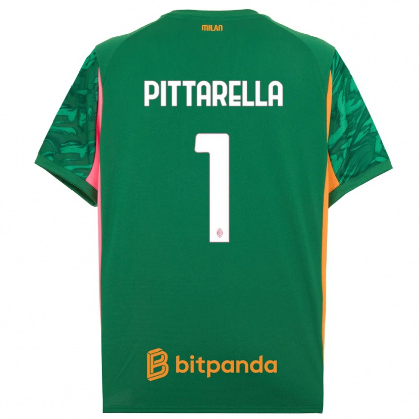 Danxen Niño Camiseta Matteo Pittarella #1 Verde Naranja Rosa Portero Equipación 2025/26 La Camisa