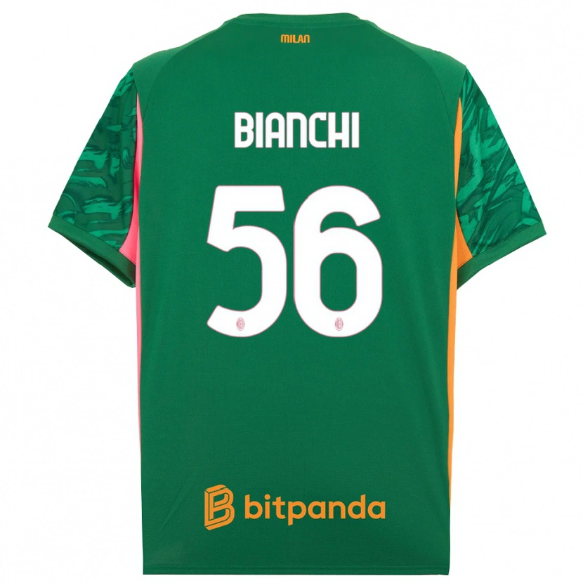 Danxen Niño Camiseta Alessandro Bianchi #56 Verde Naranja Rosa Portero Equipación 2025/26 La Camisa
