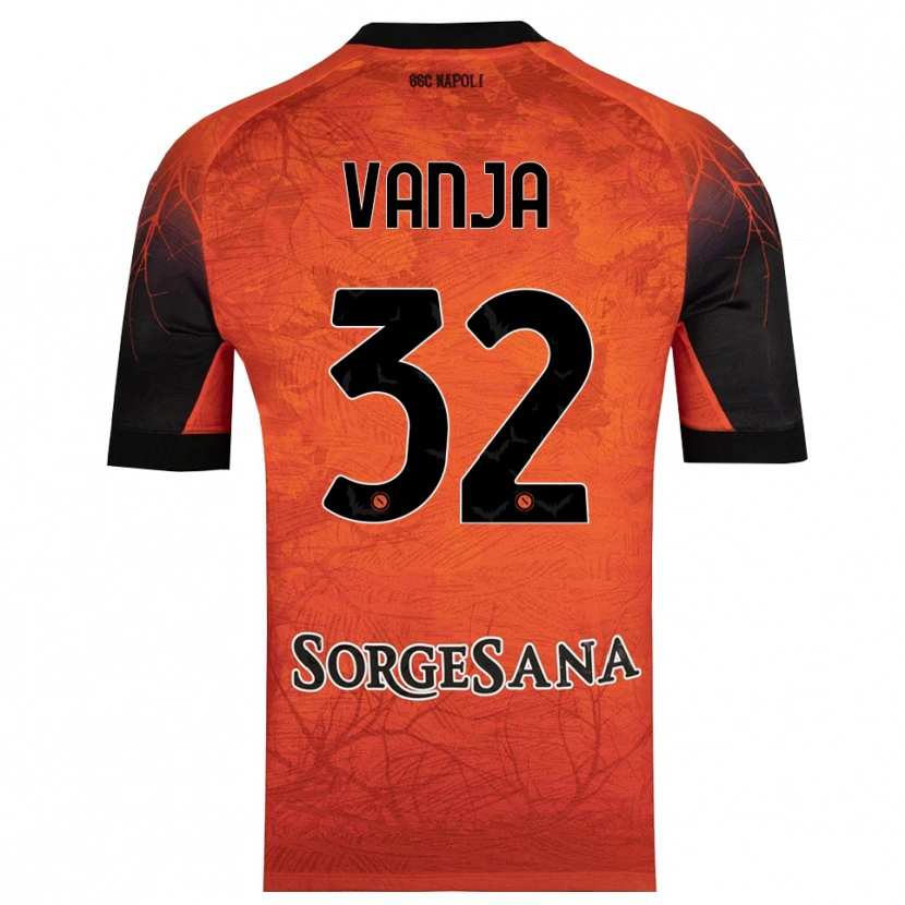 Danxen Niño Camiseta Vanja Milinković-Savić #32 Naranja Rojo Negro Portero Equipación 2025/26 La Camisa