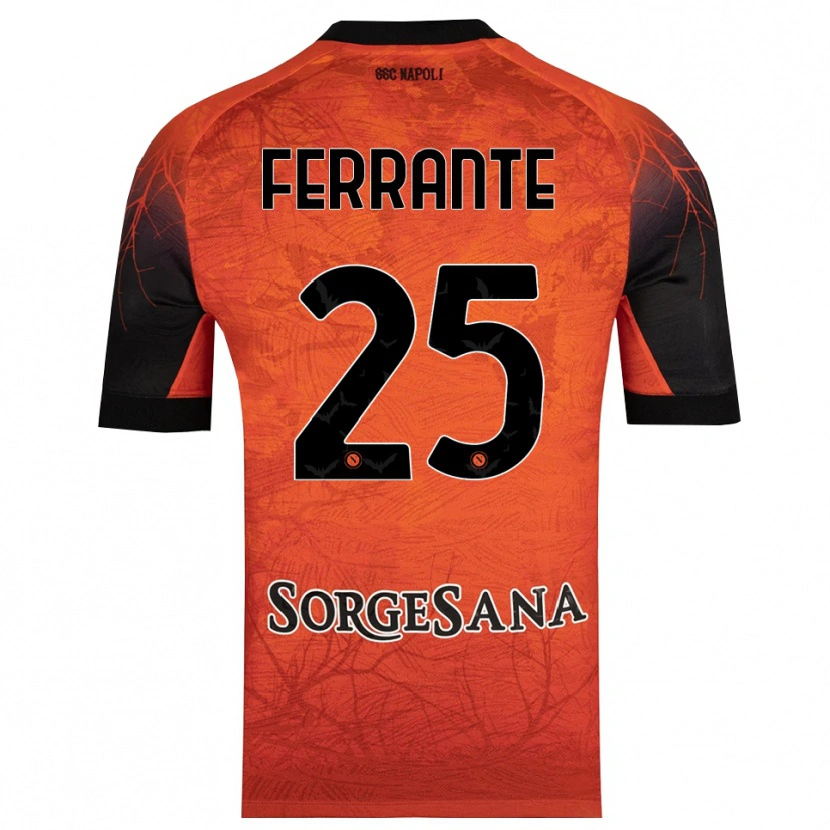 Danxen Niño Camiseta Mathias Ferrante #25 Naranja Rojo Negro Portero Equipación 2025/26 La Camisa