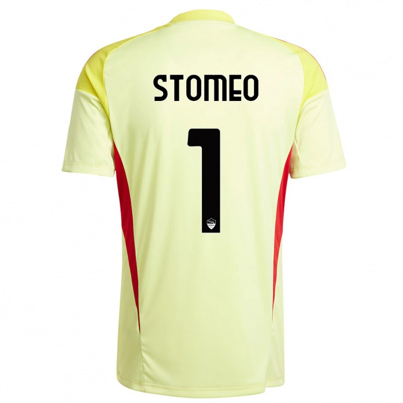 Danxen Niño Camiseta Giorgio Stomeo #1 Amarillo Claro Naranja Portero Equipación 2025/26 La Camisa