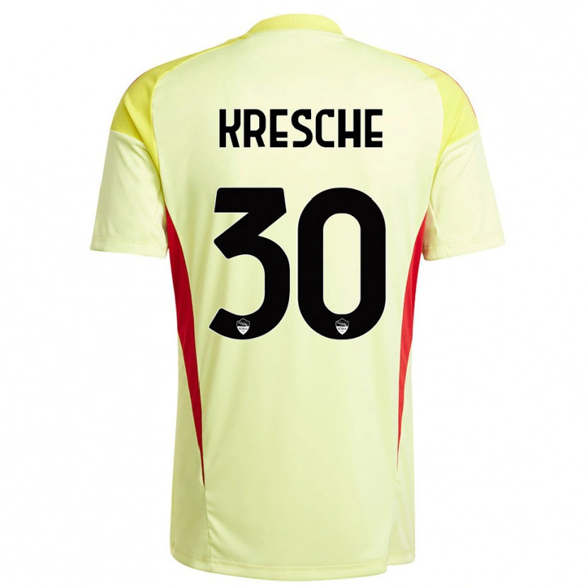 Danxen Niño Camiseta Isabella Kresche #30 Amarillo Claro Naranja Portero Equipación 2025/26 La Camisa