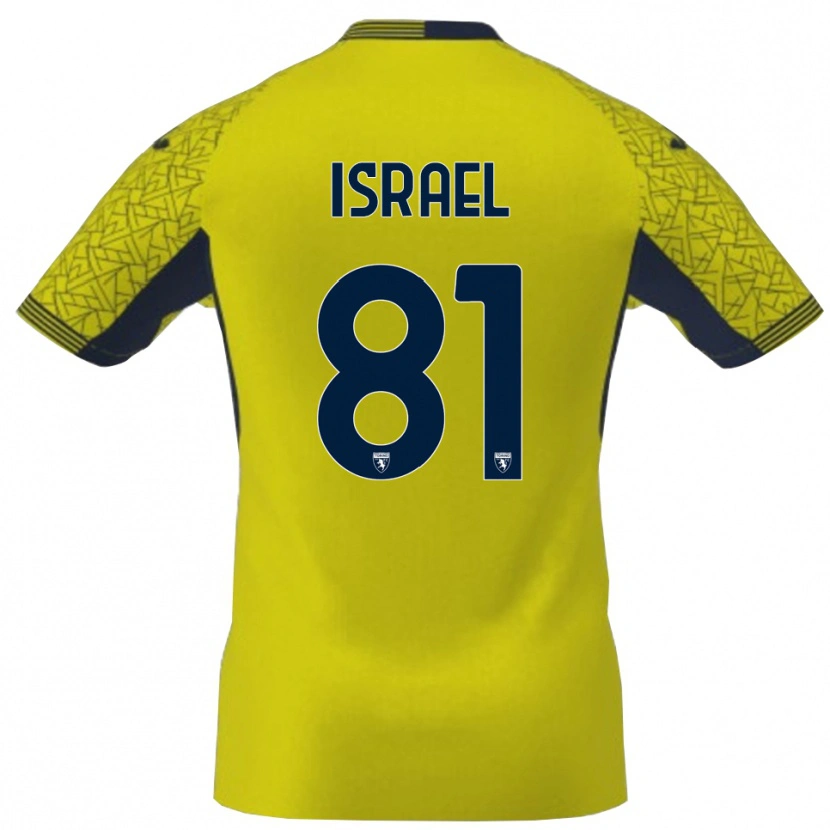 Danxen Niño Camiseta Franco Israel #81 Amarillo Negro Portero Equipación 2025/26 La Camisa