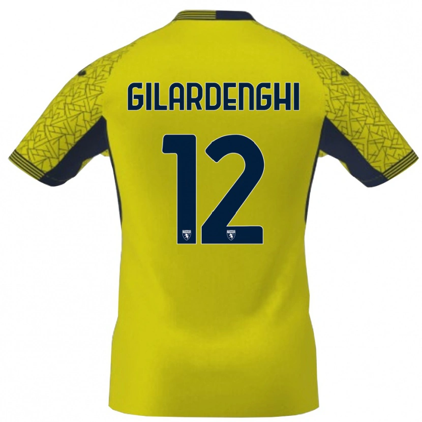 Danxen Niño Camiseta Riccardo Gilardenghi #12 Amarillo Negro Portero Equipación 2025/26 La Camisa