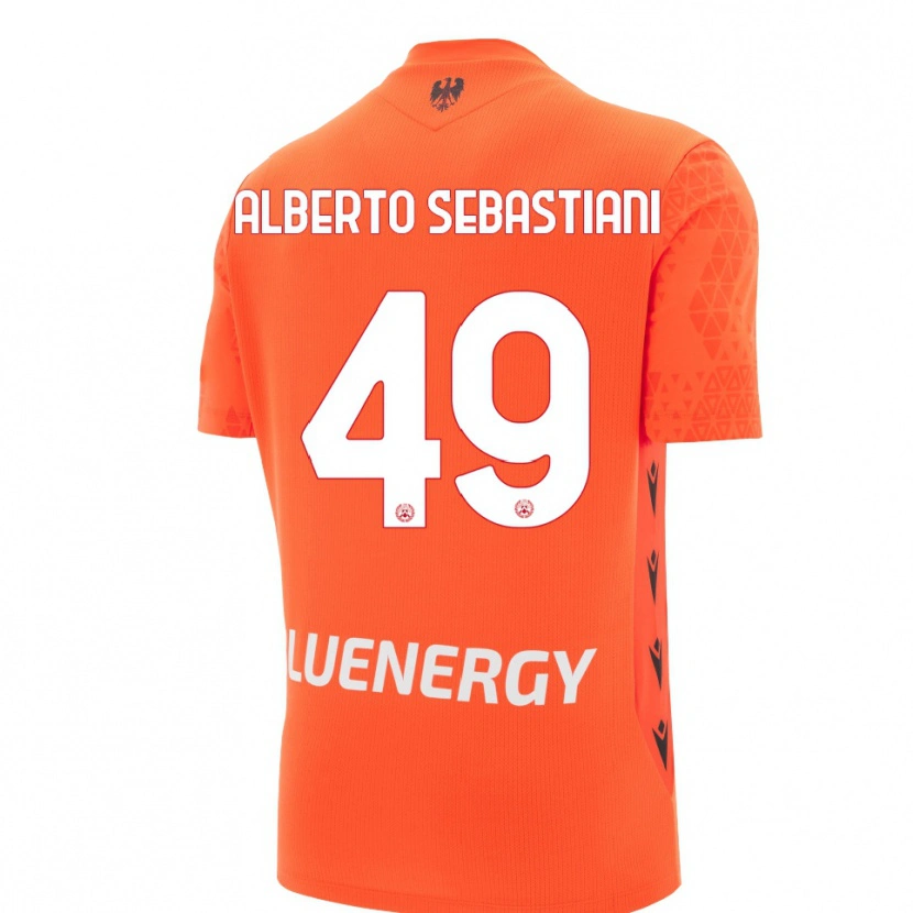 Danxen Niño Camiseta José Alberto Sebastiani #49 Naranja Rojo Negro Portero Equipación 2025/26 La Camisa