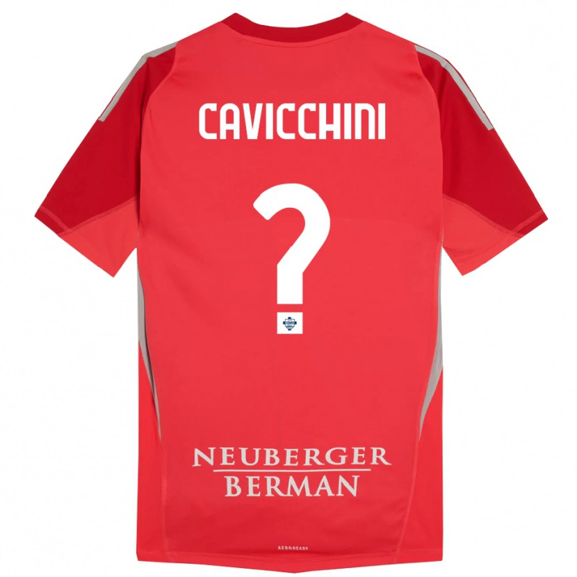 Danxen Niño Camiseta Leonardo Cavicchini #0 Rojo Gris Portero Equipación 2025/26 La Camisa