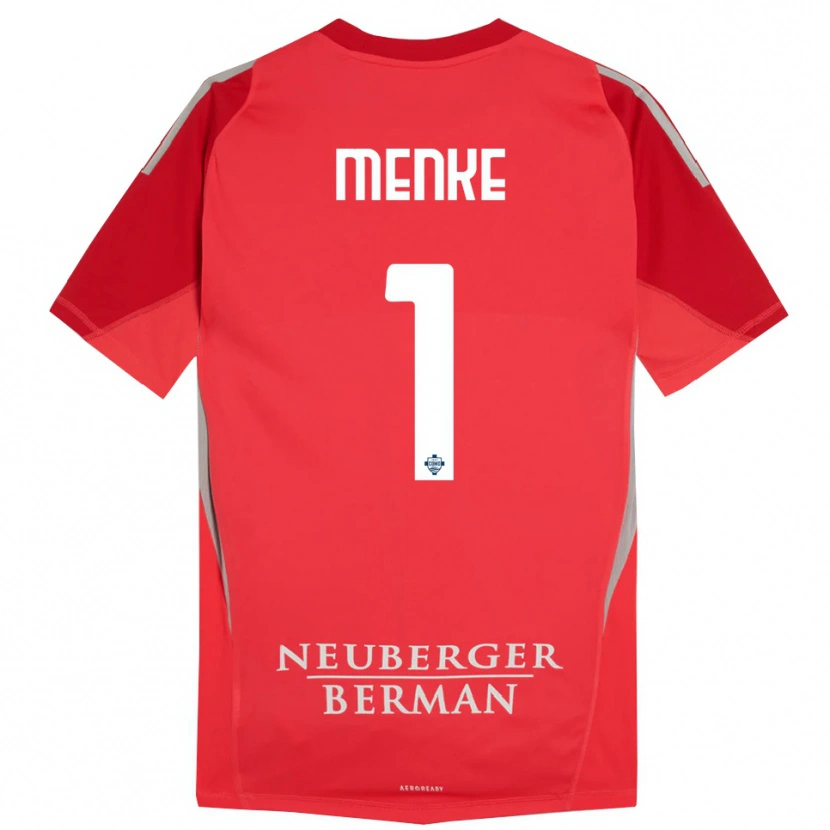Danxen Niño Camiseta Henrique Menke #1 Rojo Gris Portero Equipación 2025/26 La Camisa