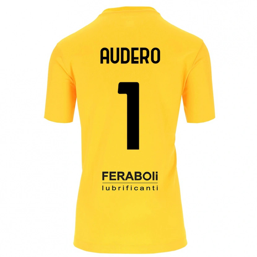 Danxen Niño Camiseta Emil Audero #1 Amarillo Negro Portero Equipación 2025/26 La Camisa