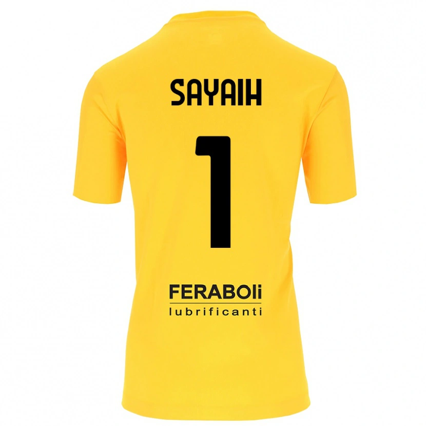 Danxen Niño Camiseta Ilyas Sayaih #1 Amarillo Negro Portero Equipación 2025/26 La Camisa