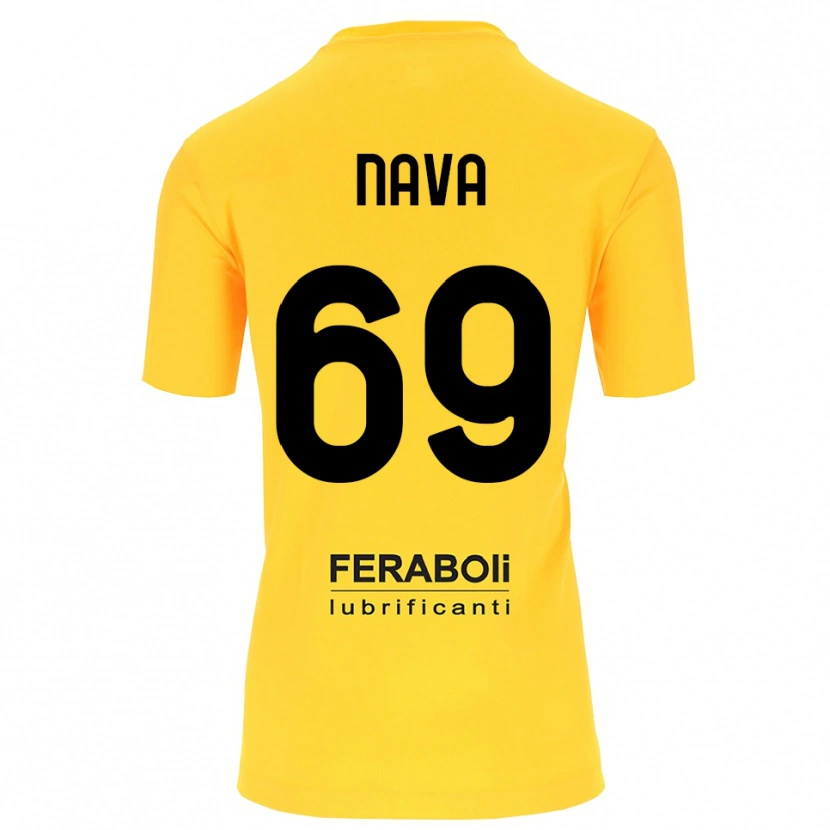 Danxen Niño Camiseta Lapo Nava #69 Amarillo Negro Portero Equipación 2025/26 La Camisa