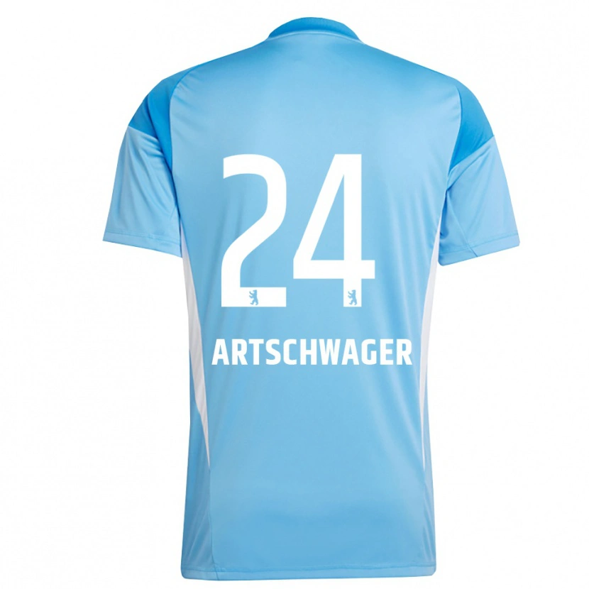 Danxen Niño Camiseta Finn Artschwager #24 Azul Negro Portero Equipación 2025/26 La Camisa