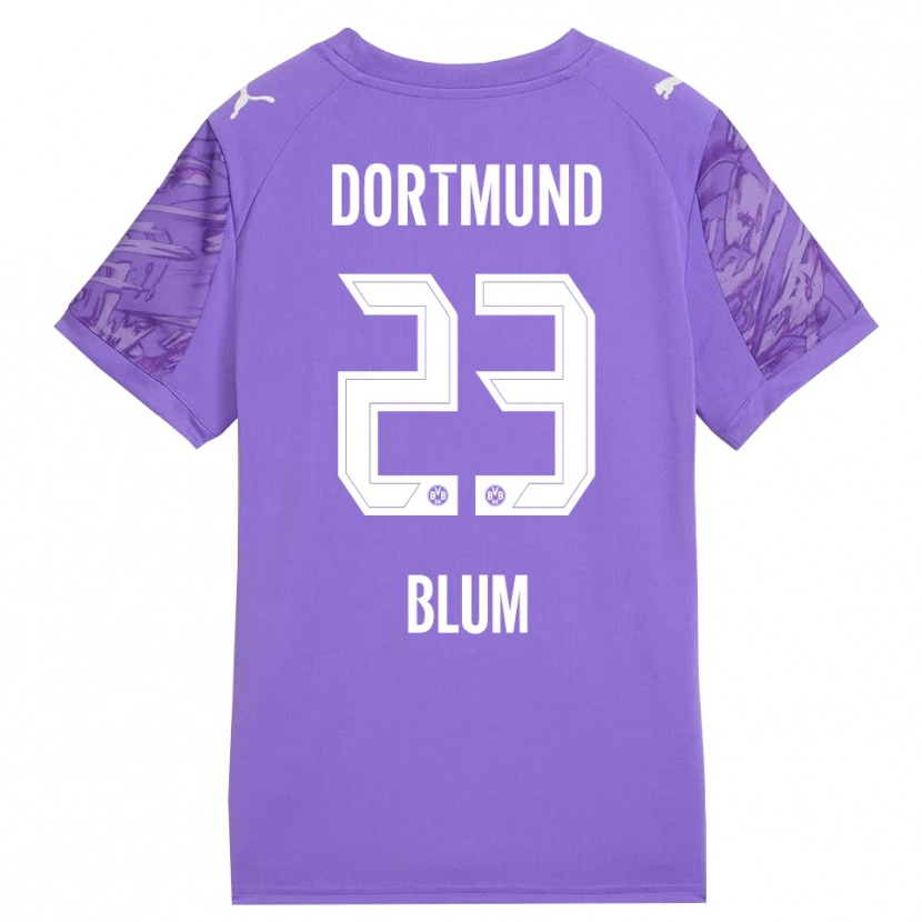 Danxen Niño Camiseta Caroline Blum #23 Lila Blanco Portero Equipación 2025/26 La Camisa