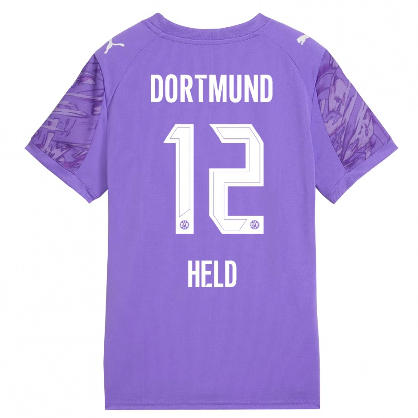 Danxen Niño Camiseta Aaron Held #12 Lila Blanco Portero Equipación 2025/26 La Camisa