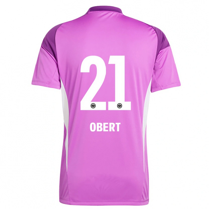 Danxen Niño Camiseta Yuriy Obert #21 Lila Blanco Portero Equipación 2025/26 La Camisa